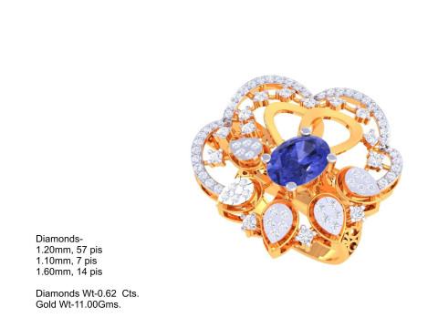 Printable 3D jewelry model of Lady diamond ring 3D मॉडल
