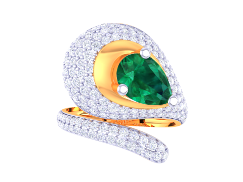 Printable 3D jewelry model of Lady diamond ring Model 3D