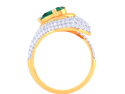 Printable 3D jewelry model of Lady diamond ring Model 3D