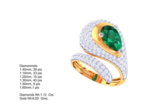 Printable 3D jewelry model of Lady diamond ring Model 3D