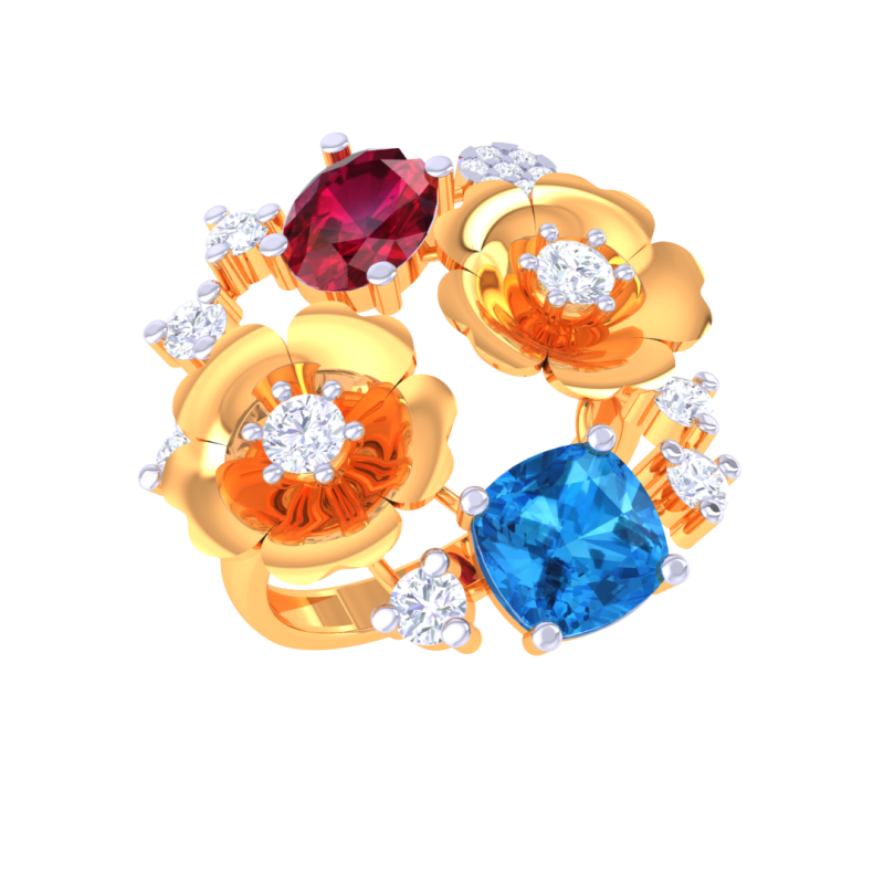 Printable 3D jewelry model of Lady diamond ring 3Dモデル .c4d .max .obj .3ds .fbx .stl .blend