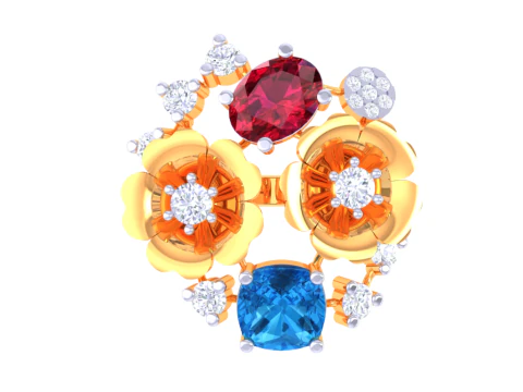 Printable 3D jewelry model of Lady diamond ring 3D Model