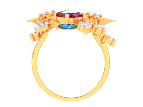 Printable 3D jewelry model of Lady diamond ring 3D Model