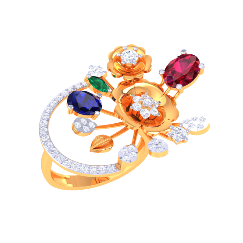 Printable 3D jewelry model of Lady diamond ring Modèle 3D .c4d .max .obj .3ds .fbx .stl .blend