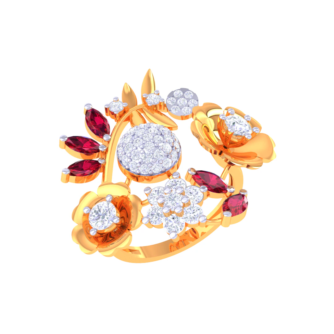 Printable 3D jewelry model of Lady diamond ring 3D Model .c4d .max .obj .3ds .fbx .stl .blend