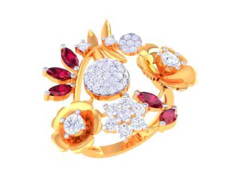 Printable 3D jewelry model of Lady diamond ring 3D Model