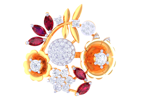 Printable 3D jewelry model of Lady diamond ring Modelo 3D