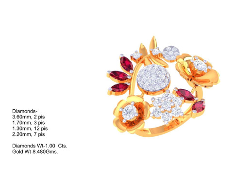 Printable 3D jewelry model of Lady diamond ring Modelo 3D