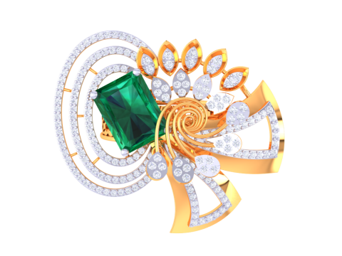 Printable 3D jewelry model of Lady diamond ring Modelo 3D