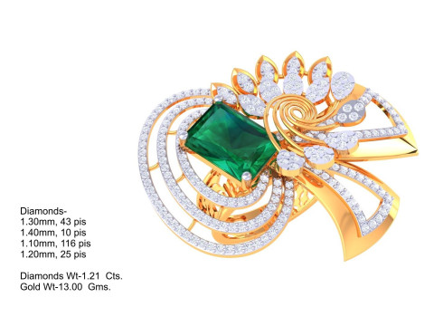 Printable 3D jewelry model of Lady diamond ring Modelo 3D