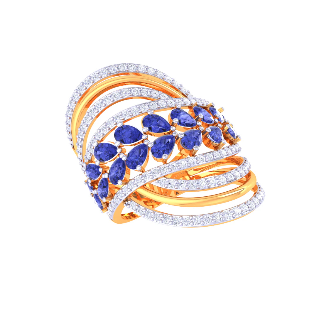 Printable 3D jewelry model of Lady diamond ring 3D Model .c4d .max .obj .3ds .fbx .stl .blend 