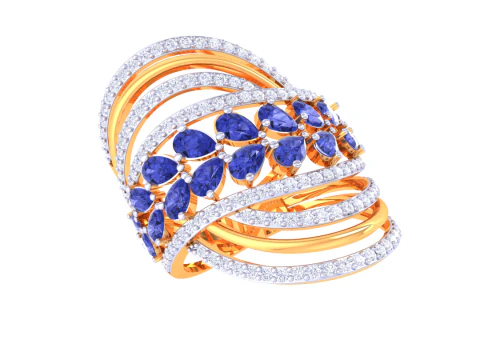 Bayan pırlanta y&uuml;z&uuml;ğ&uuml;n yazdırılabilir 3D takı modeli 3D Model