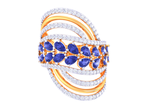 Printable 3D jewelry model of Lady diamond ring 3D 모델
