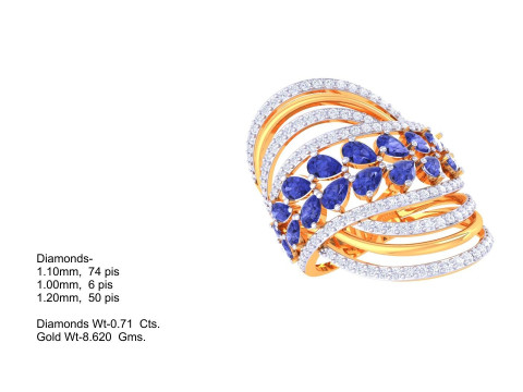 Printable 3D jewelry model of Lady diamond ring 3D 모델