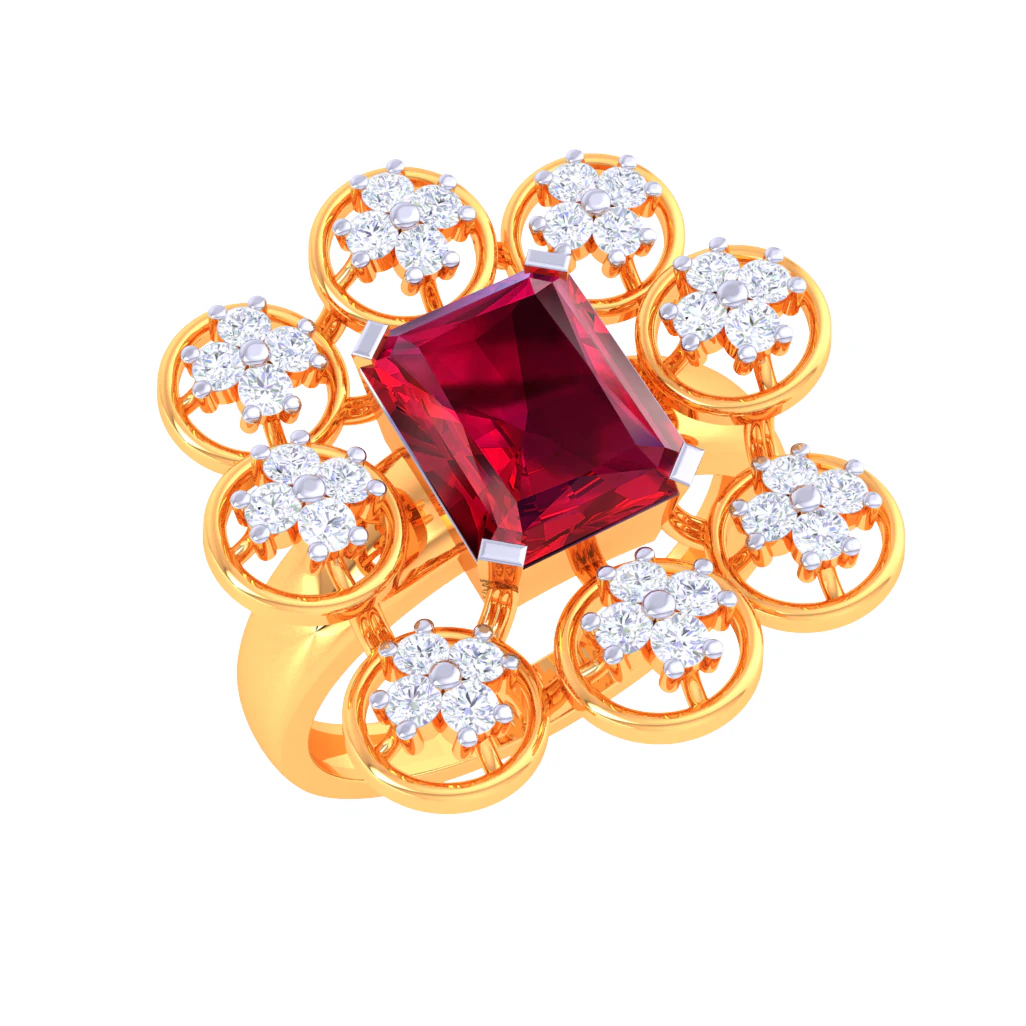 Printable 3D jewelry model of Lady diamond ring 3D Model .c4d .max .obj .3ds .fbx .stl .blend 
