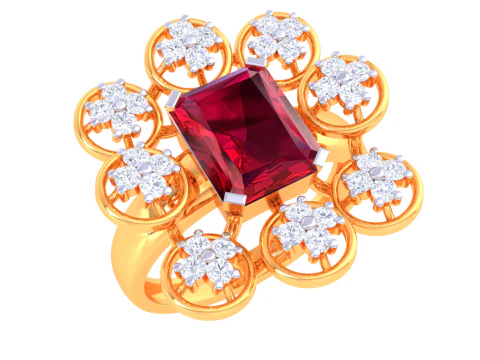 Printable 3D jewelry model of Lady diamond ring 3D Model