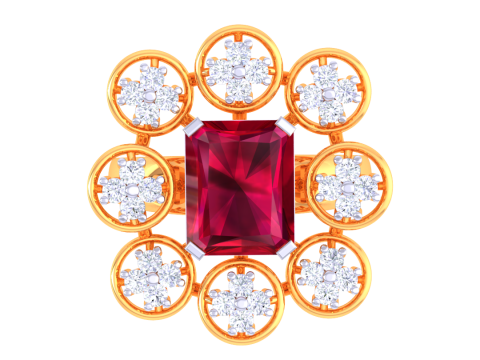 Printable 3D jewelry model of Lady diamond ring 3D मॉडल