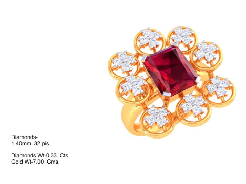 Printable 3D jewelry model of Lady diamond ring 3D Model