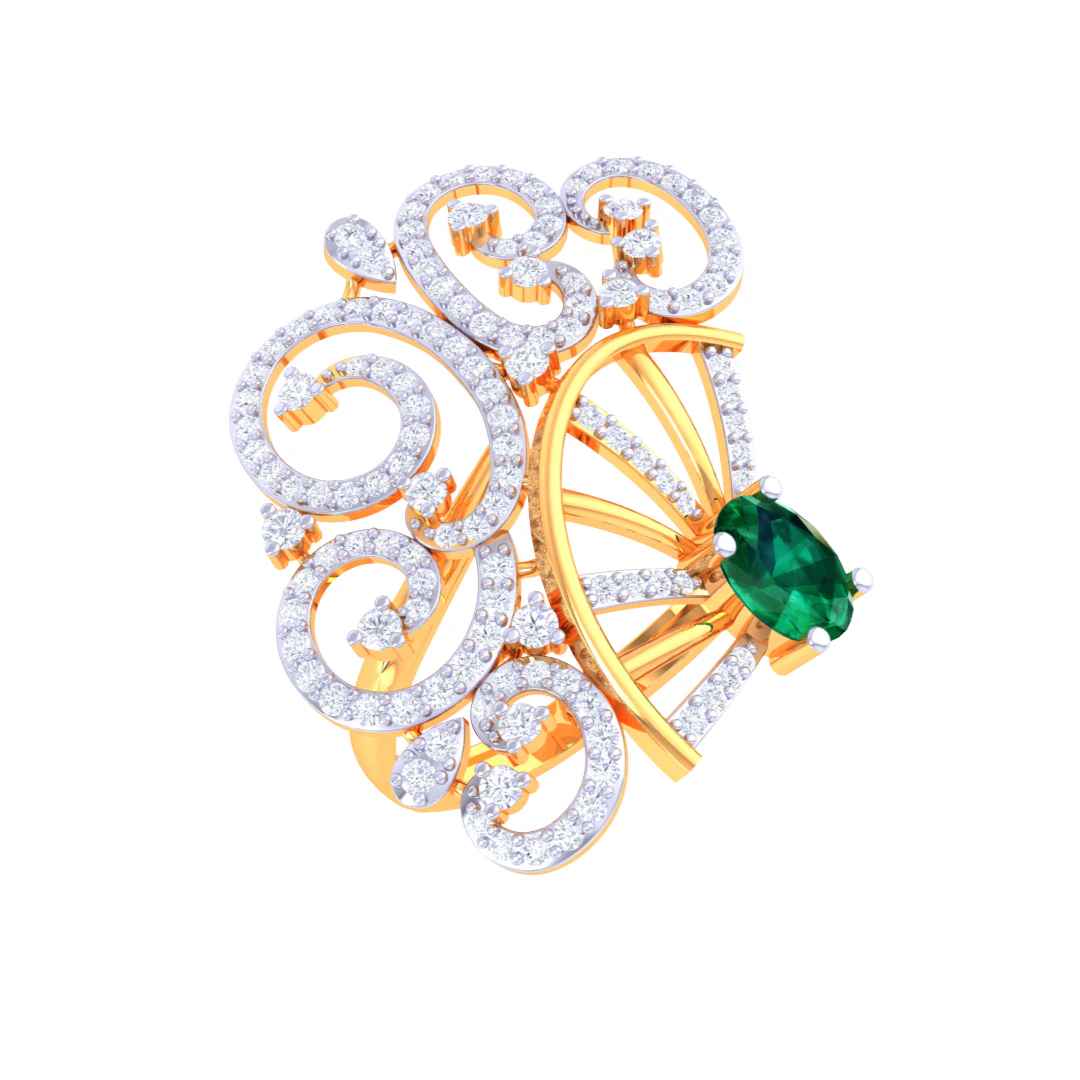 Printable 3D jewelry model of Lady diamond ring 3D Model .c4d .max .obj .3ds .fbx .stl .blend