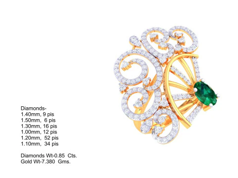 Printable 3D jewelry model of Lady diamond ring 3D Model
