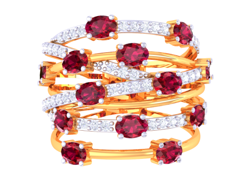 Printable 3D jewelry model of Lady diamond ring Model 3D