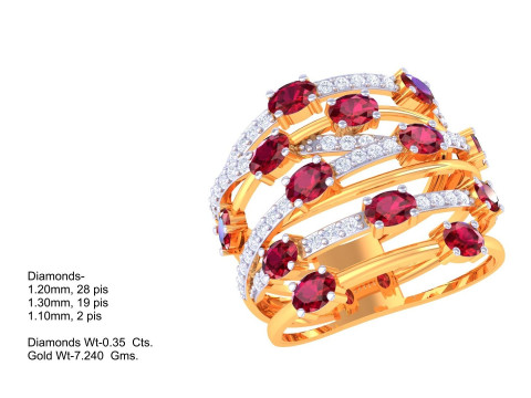 Printable 3D jewelry model of Lady diamond ring Model 3D
