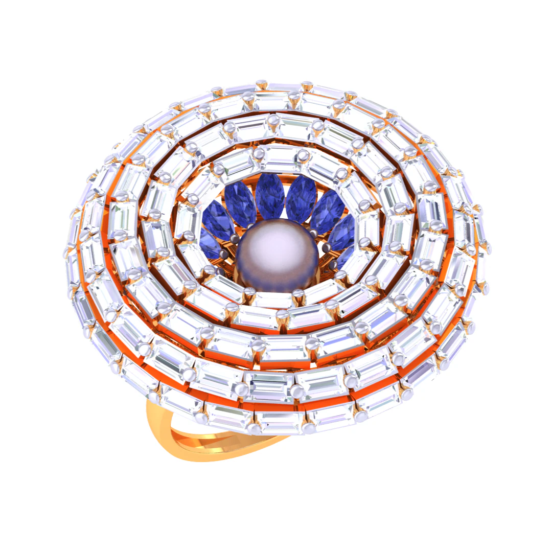 Printable 3D jewelry model of Lady diamond ring 3D Model .c4d .max .obj .3ds .fbx .stl .blend
