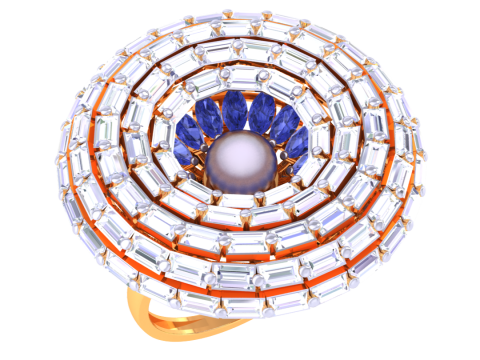 Printable 3D jewelry model of Lady diamond ring Model 3D