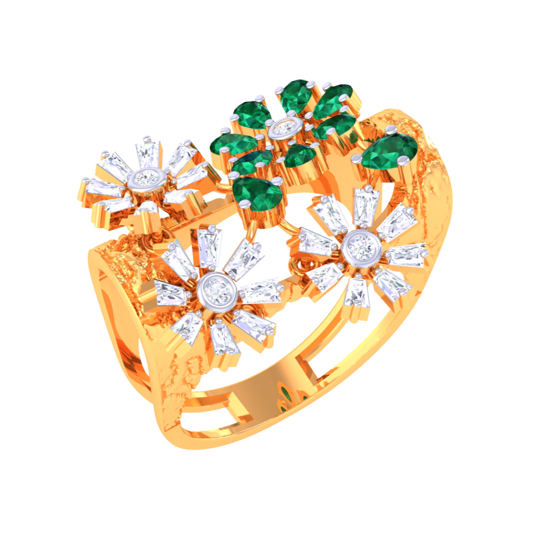 Printable 3D jewelry model of Lady diamond ring 3D Model .c4d .max .obj .3ds .fbx .stl .blend 