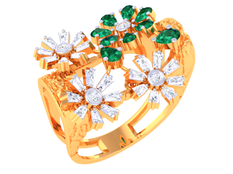 Printable 3D jewelry model of Lady diamond ring Modelo 3D
