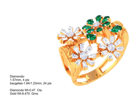Printable 3D jewelry model of Lady diamond ring Model 3D
