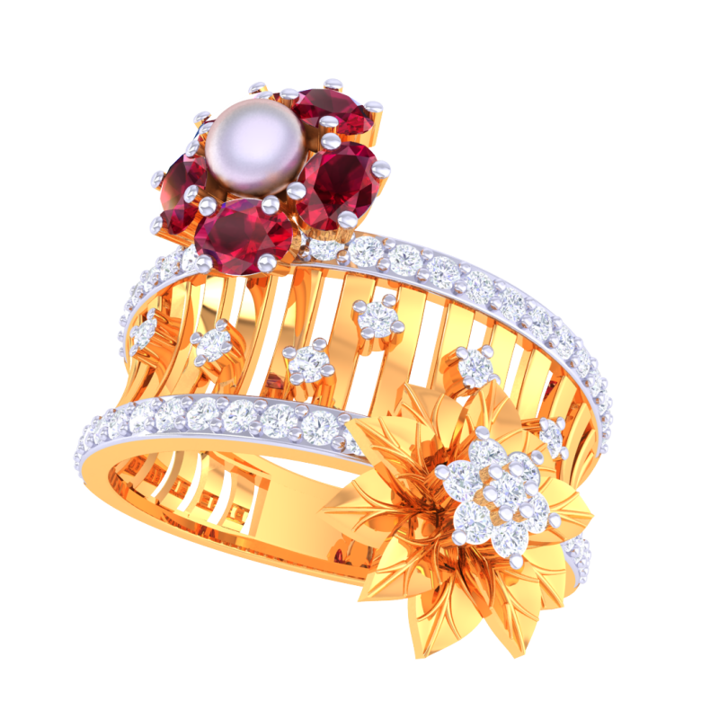 Printable 3D jewelry model of Lady diamond ring 3D Model .c4d .max .obj .3ds .fbx .stl .blend