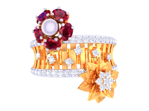 Printable 3D jewelry model of Lady diamond ring 3D Model