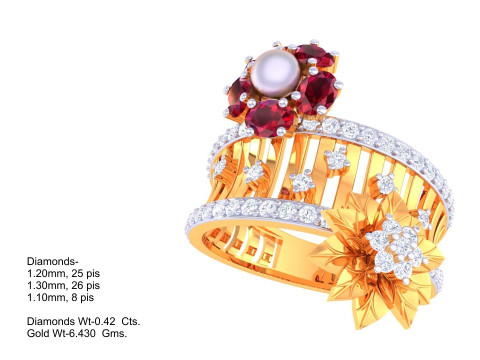 Printable 3D jewelry model of Lady diamond ring 3D Model