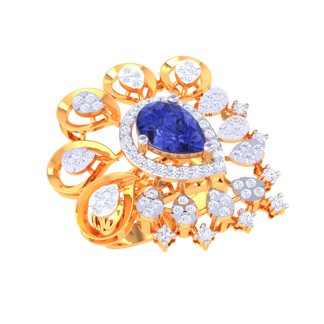 Printable 3D jewelry model of Lady diamond ring 3D Model .c4d .max .obj .3ds .fbx .stl .blend