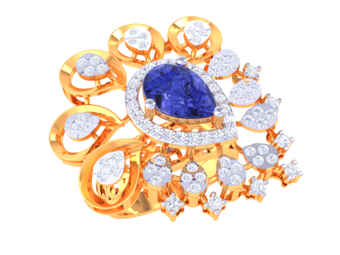 Printable 3D jewelry model of Lady diamond ring 3D Modell