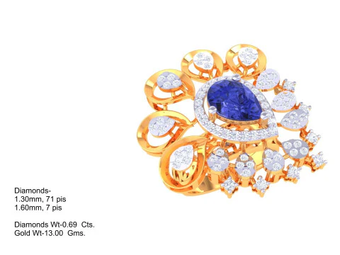 Printable 3D jewelry model of Lady diamond ring 3D Model