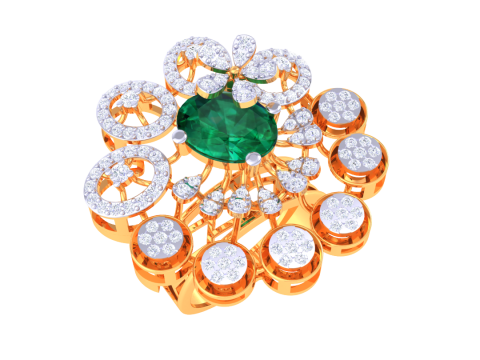 Printable 3D jewelry model of Lady diamond ring 3D Model