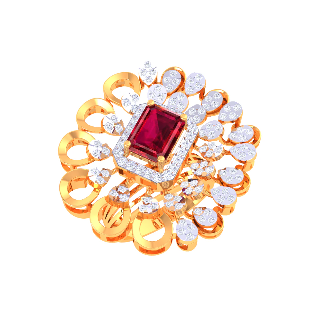 Printable 3D jewelry model of Lady diamond ring 3D Model .c4d .max .obj .3ds .fbx .stl .blend 