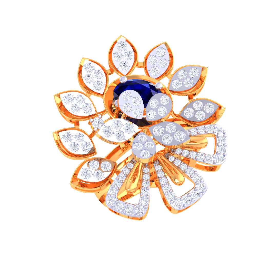 Printable 3D jewelry model of Lady diamond ring 3D Model .c4d .max .obj .3ds .fbx .stl .blend 