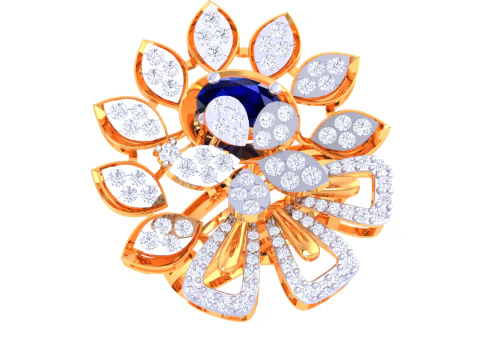 Printable 3D jewelry model of Lady diamond ring 3D Model