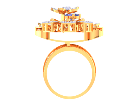 Printable 3D jewelry model of Lady diamond ring 3D Model