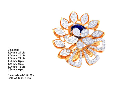 Printable 3D jewelry model of Lady diamond ring 3D Model