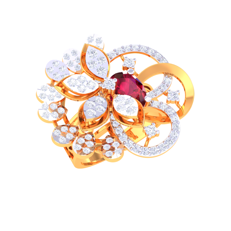 Printable 3D jewelry model of Lady diamond ring 3D 모델 .c4d .max .obj .3ds .fbx .stl .blend 