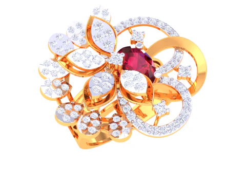 Modello di gioiello stampabile in 3D dell'anello con diamante Lady Modello 3D