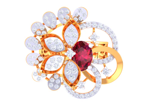 Printable 3D jewelry model of Lady diamond ring 3D Model