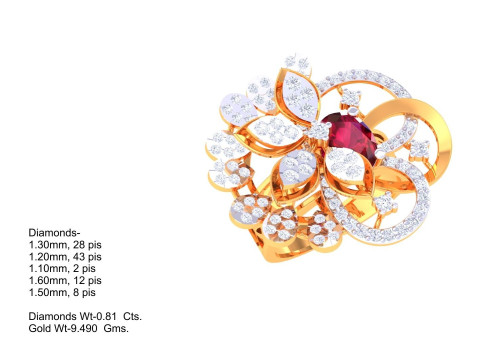 Printable 3D jewelry model of Lady diamond ring 3D 모델