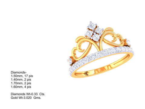 Printable 3D jewelry model of Lady diamond ring 3D Model
