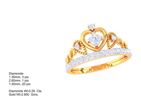 Printable 3D jewelry model of Lady diamond ring 3D Модель