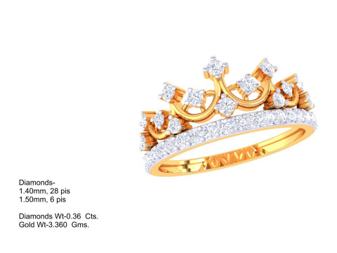 Printable 3D jewelry model of Lady diamond ring 3D Model